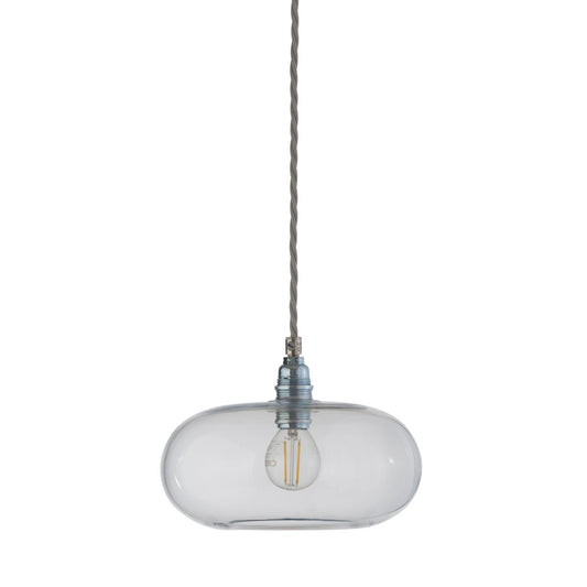 EBB & FLOW Horizon ceiling lamp Ø 21 cm clear + silver-coloured cord