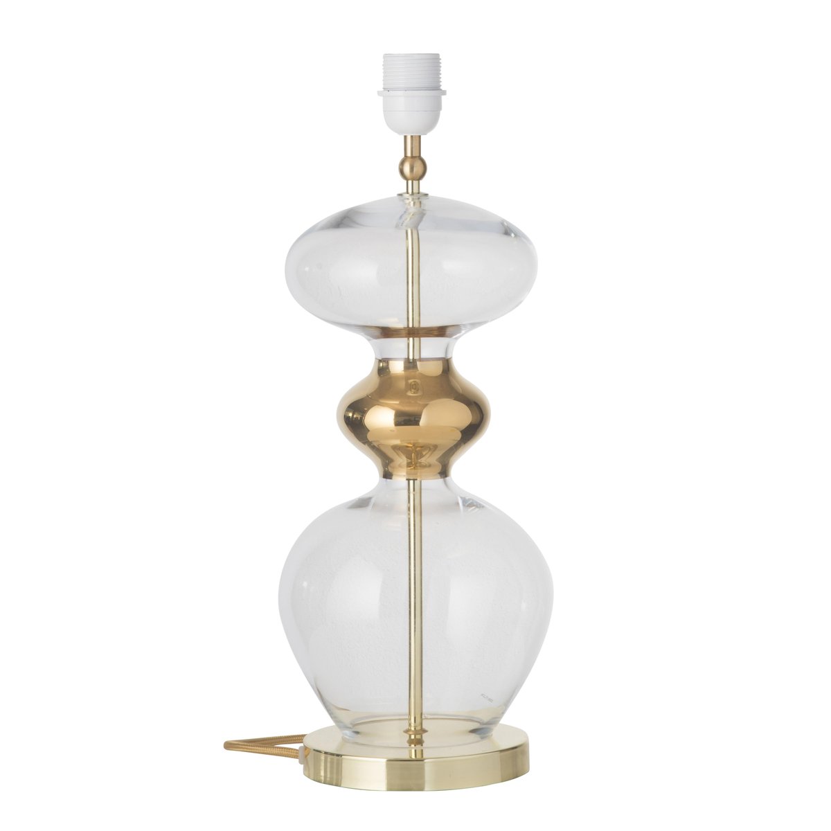 EBB & FLOW Futura lamp base clear + gold-coloured cord