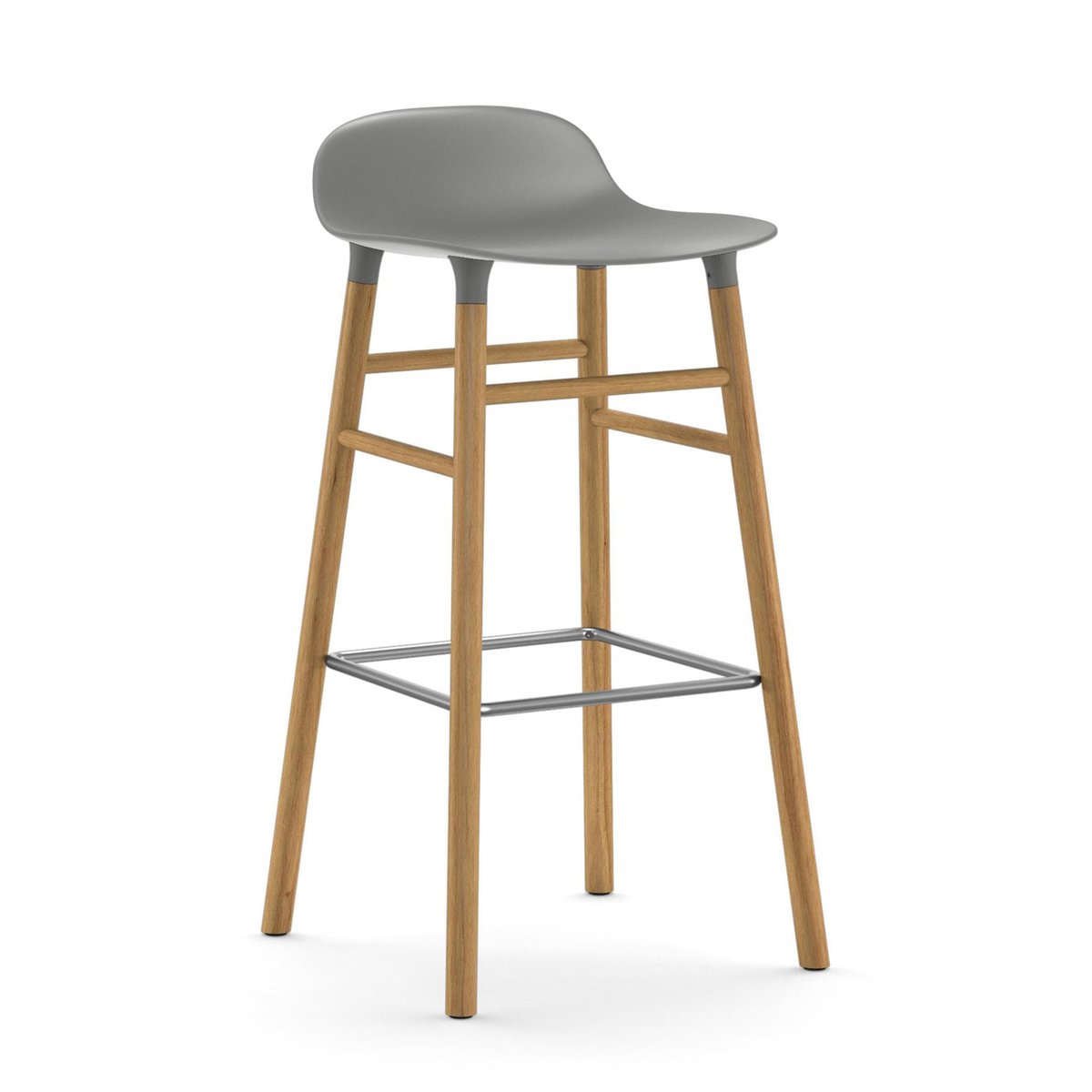 Normann Copenhagen Form barstool oak legs 75 cm Grey