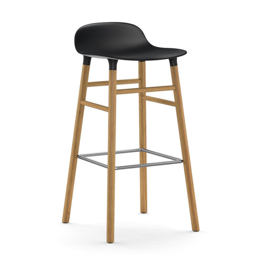 Normann Copenhagen Form barstool oak legs 75 cm Black