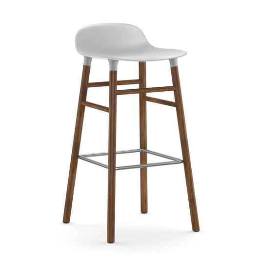 Normann Copenhagen Form barstol valnötsben 75 cm vit