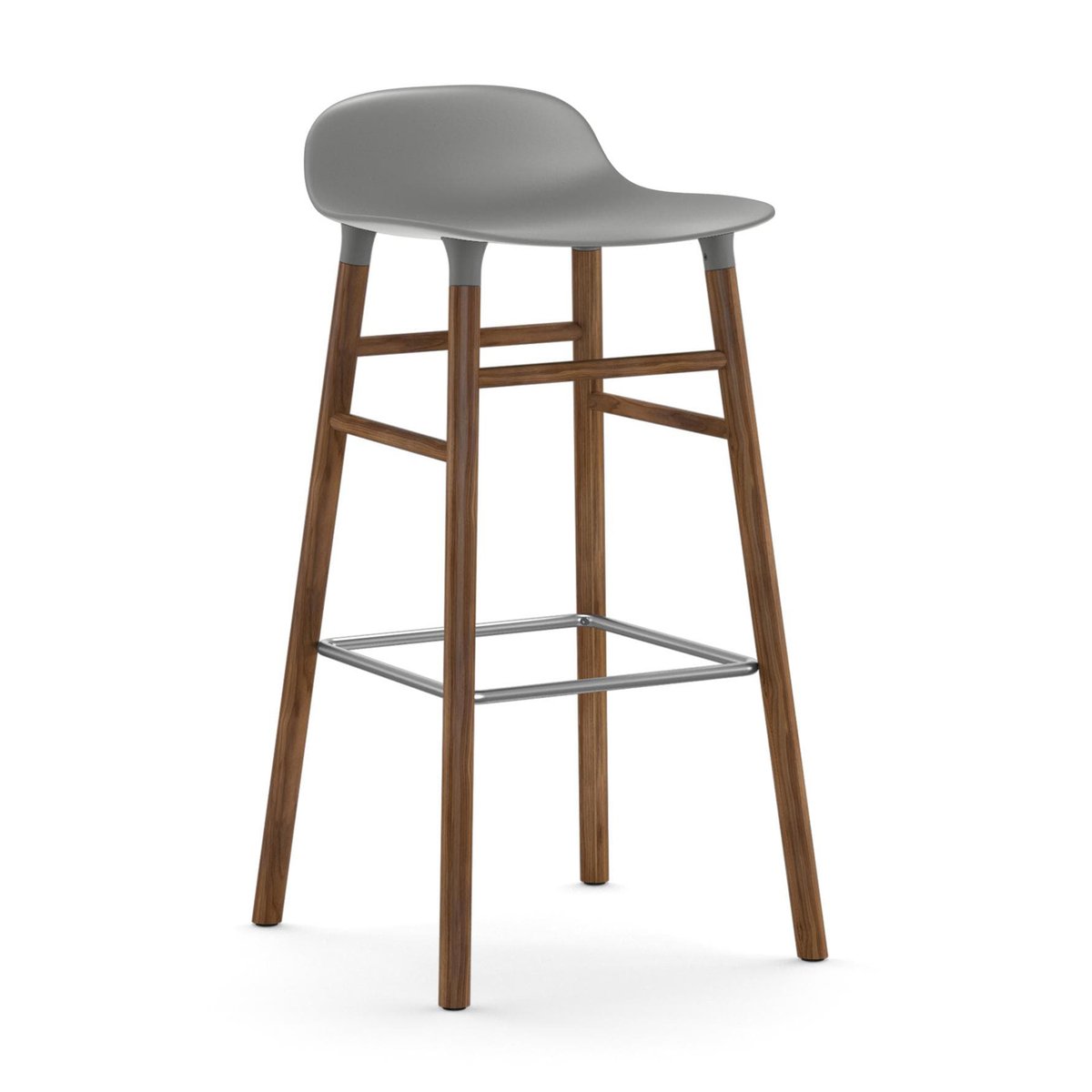 Normann Copenhagen Form barstool walnut legs 75 cm Grey