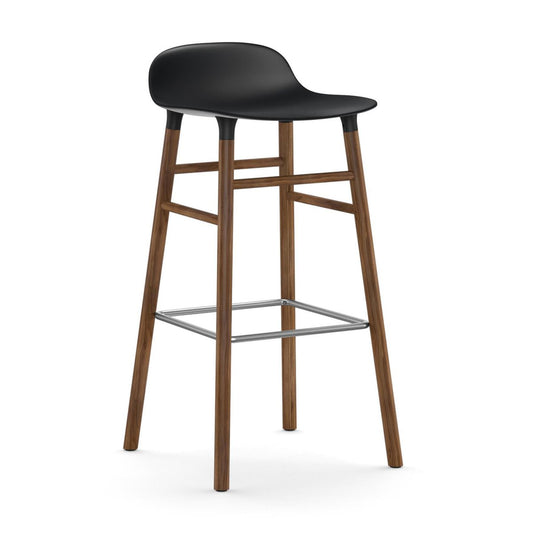 Normann Copenhagen Form barstool walnut legs 75 cm Black