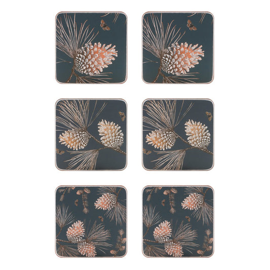 Åry Home Pine Cone Glasuntersetzer 6er Pack Thunder