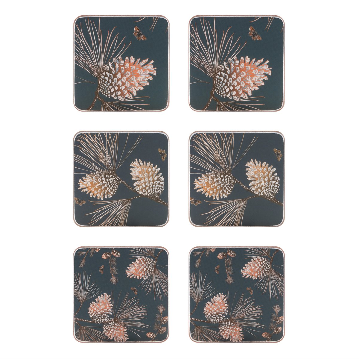 Åry Home Pine Cone glasunderlägg 6-pack Thunder