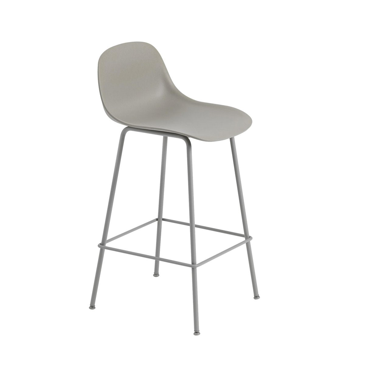 Muuto Fiber Tube Bar Chair With Back Rest 65 Cm Grey