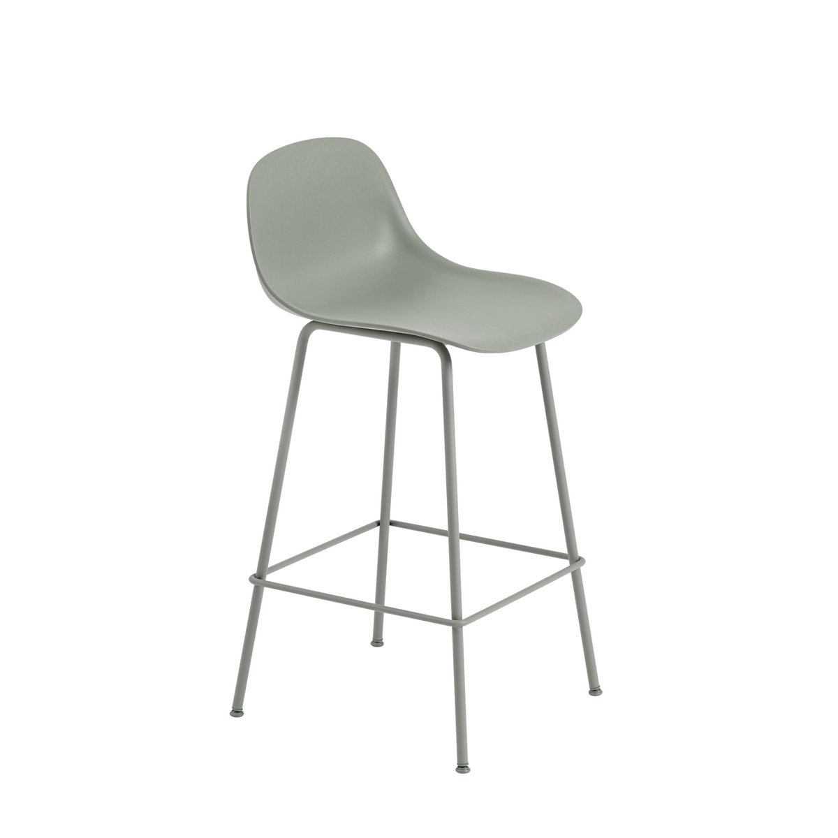 Muuto Fiber Tube Bar Chair With Back Rest 65 Cm dusty green