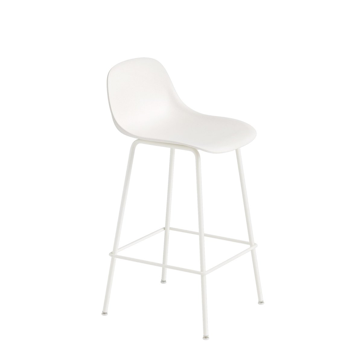 Muuto Fiber Tube Bar Chair With Back Rest 65 Cm White