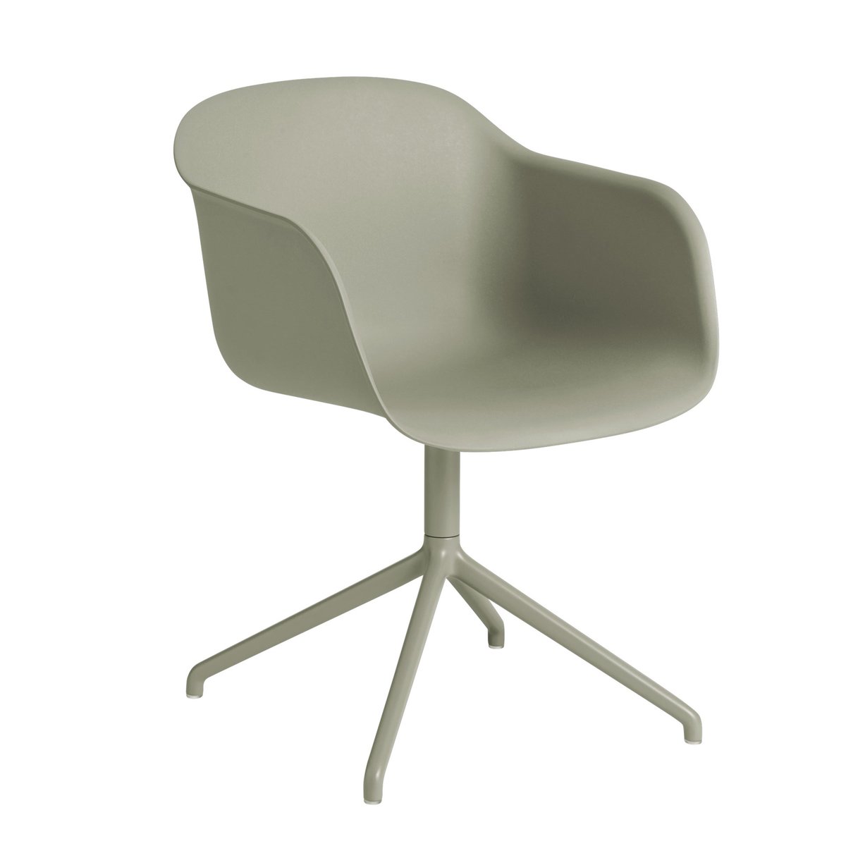 Muuto Fiber armchair swivel base kontorsstol Dusty green (plastic)