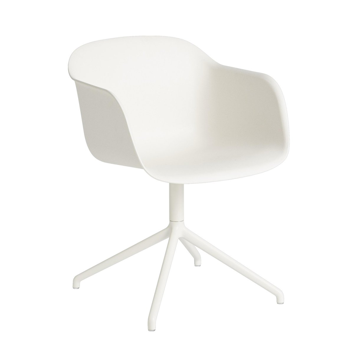 Muuto Fiber armchair Bürostuhl mit drehbarem Gestell Weiß