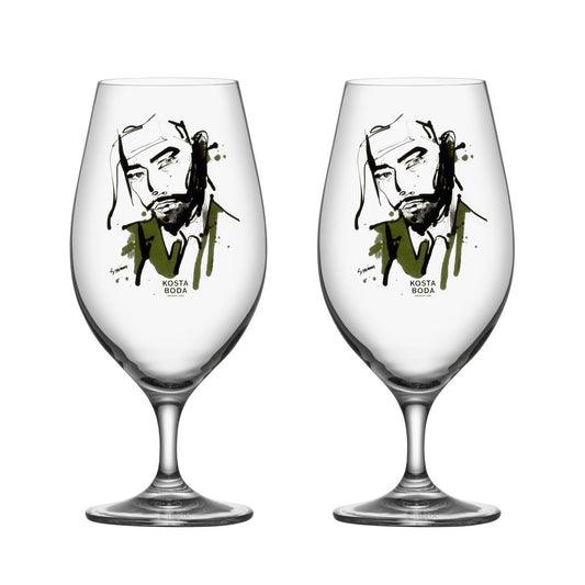 Kosta Boda All about you beer glass 40 cl 2-pack Want him (green)