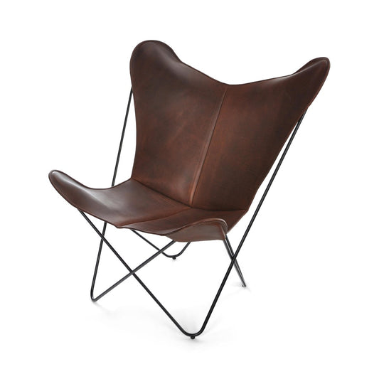 OX Denmarq Papillon armchair. black undercarriage mocca