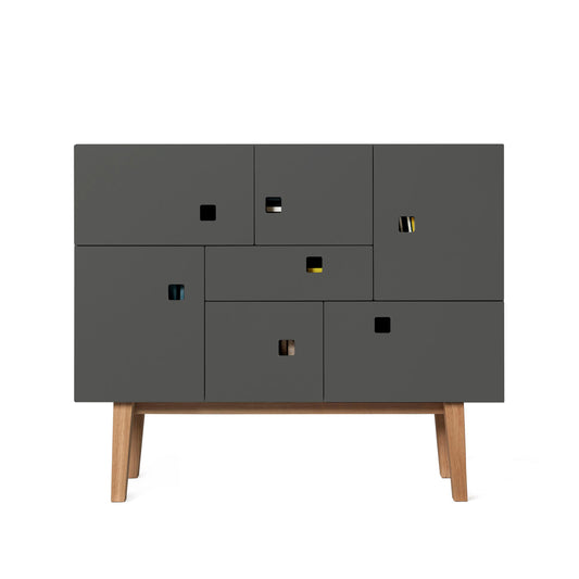 Zweed Peep C1 Schrank Slate grey, retro, Eichengestell