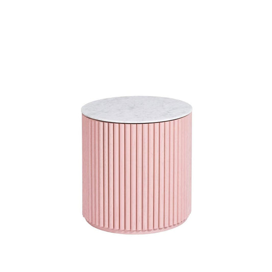 Asplund Petit Palais Beistelltisch Dusty pink, h42, Topplatte Carraramarmor