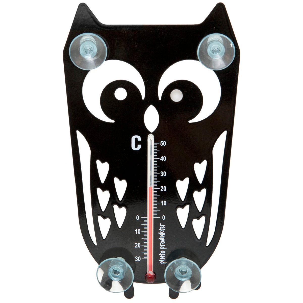 Pluto Design Uggla Thermometer Schwarz