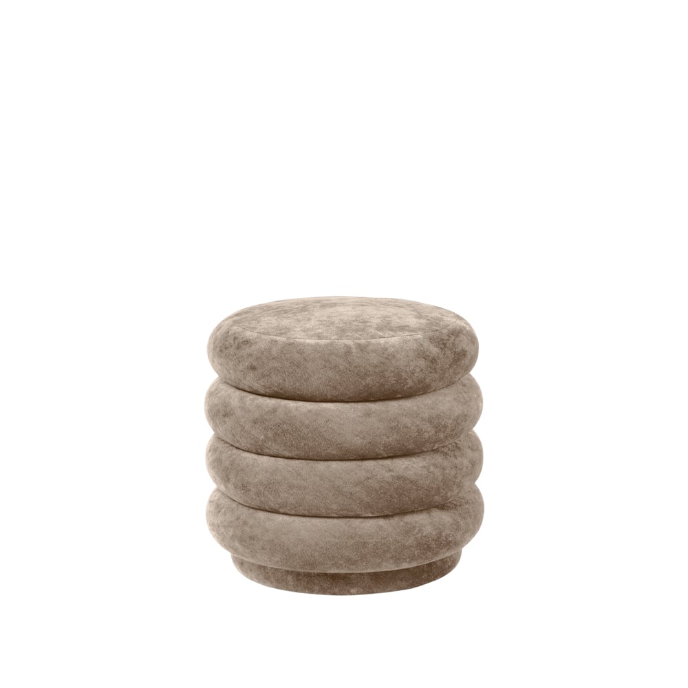 ferm LIVING Pouf Round sittpuff tyg faded velvet 26 beige