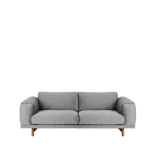 Muuto Rest soffa 2-sits tyg steelcut trio ii 133 light grey-ekben