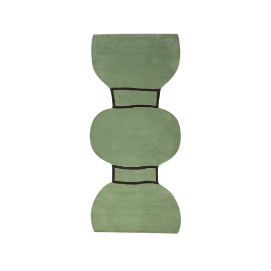 Kateha Silhouette figure Teppich Dusty green, 110 x 240cm