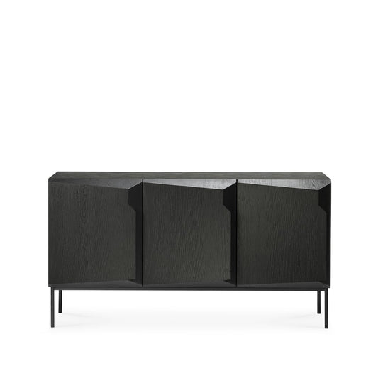 Ethnicraft Stairs sideboard 3 dörrar Svartbetsad ek 150x80x46 cm