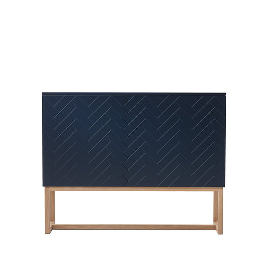 A2 Story Sideboard Mitternachtsblau, Eichengestell weiß geölt