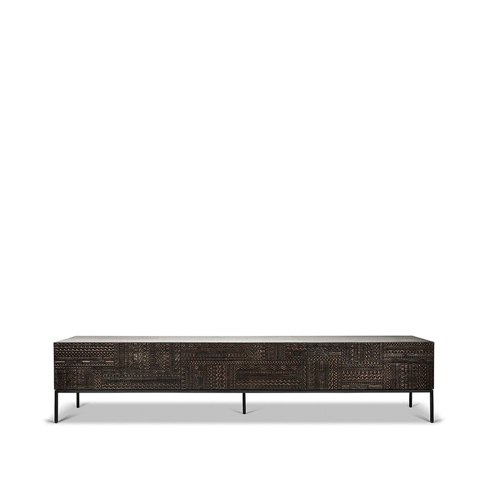 Ethnicraft Tabwa mediabänk Svart teak 51x240 cm