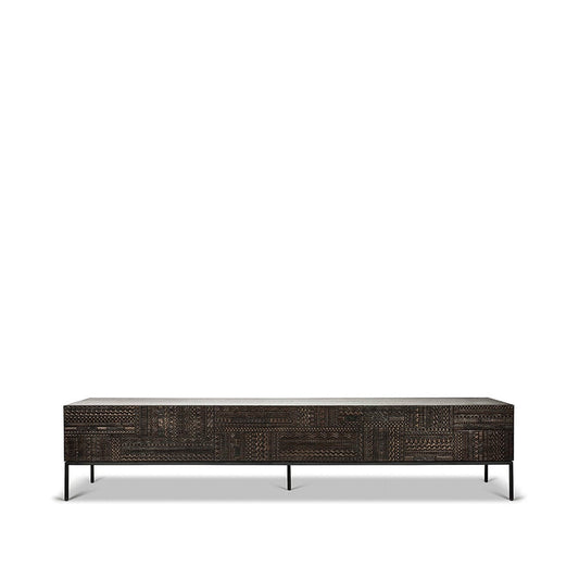 Ethnicraft Tabwa mediabänk Svart teak 51x240 cm