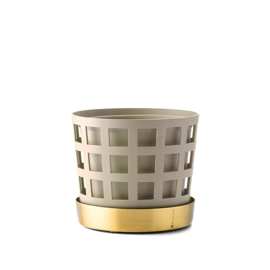 KLONG Trio Pot Square Blumentopf Beige, klein Ø12 cm